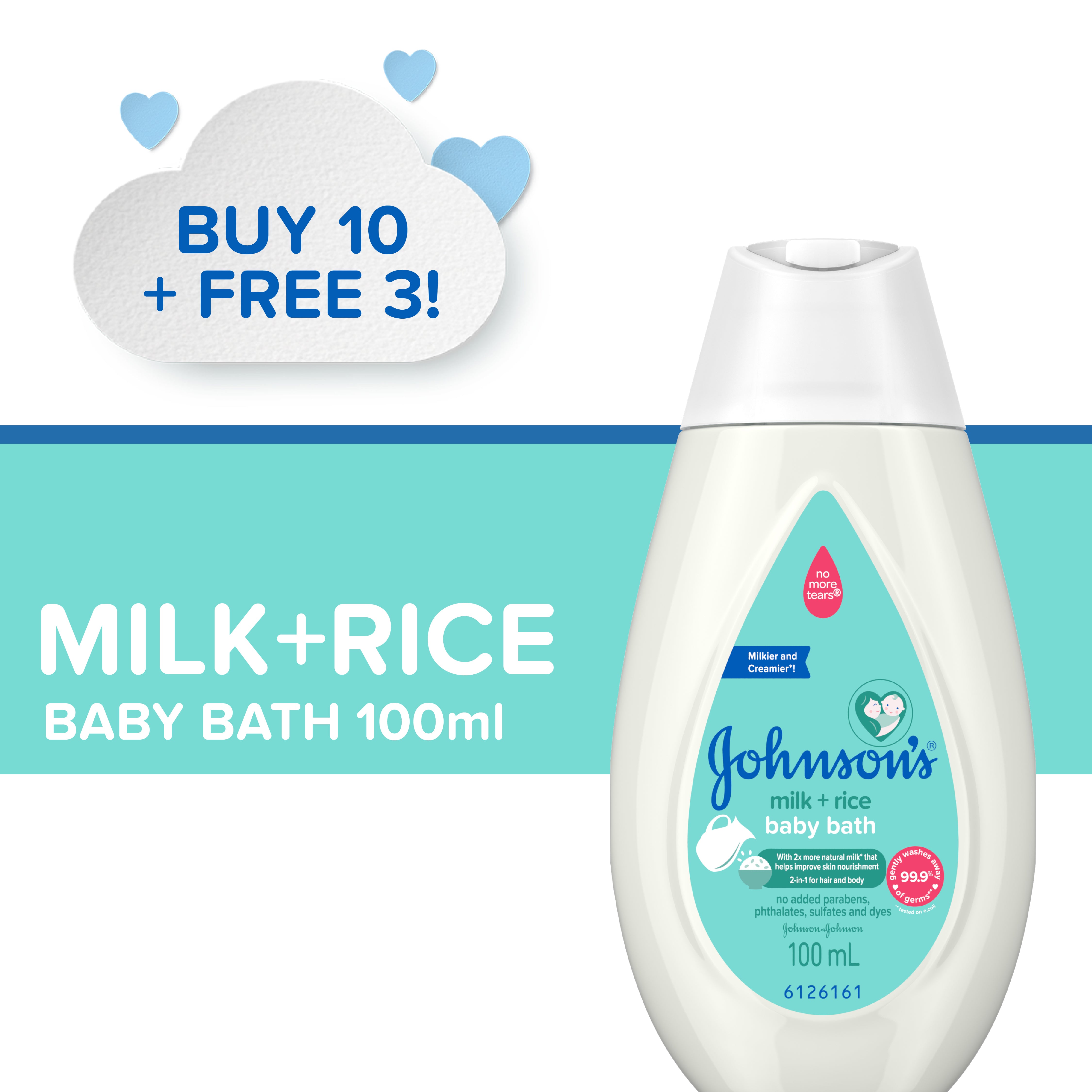 Bath Rice Powder Buy 10 Take 3 - Johnson's Milk+Rice Bath 100ml – Health Care Essentials