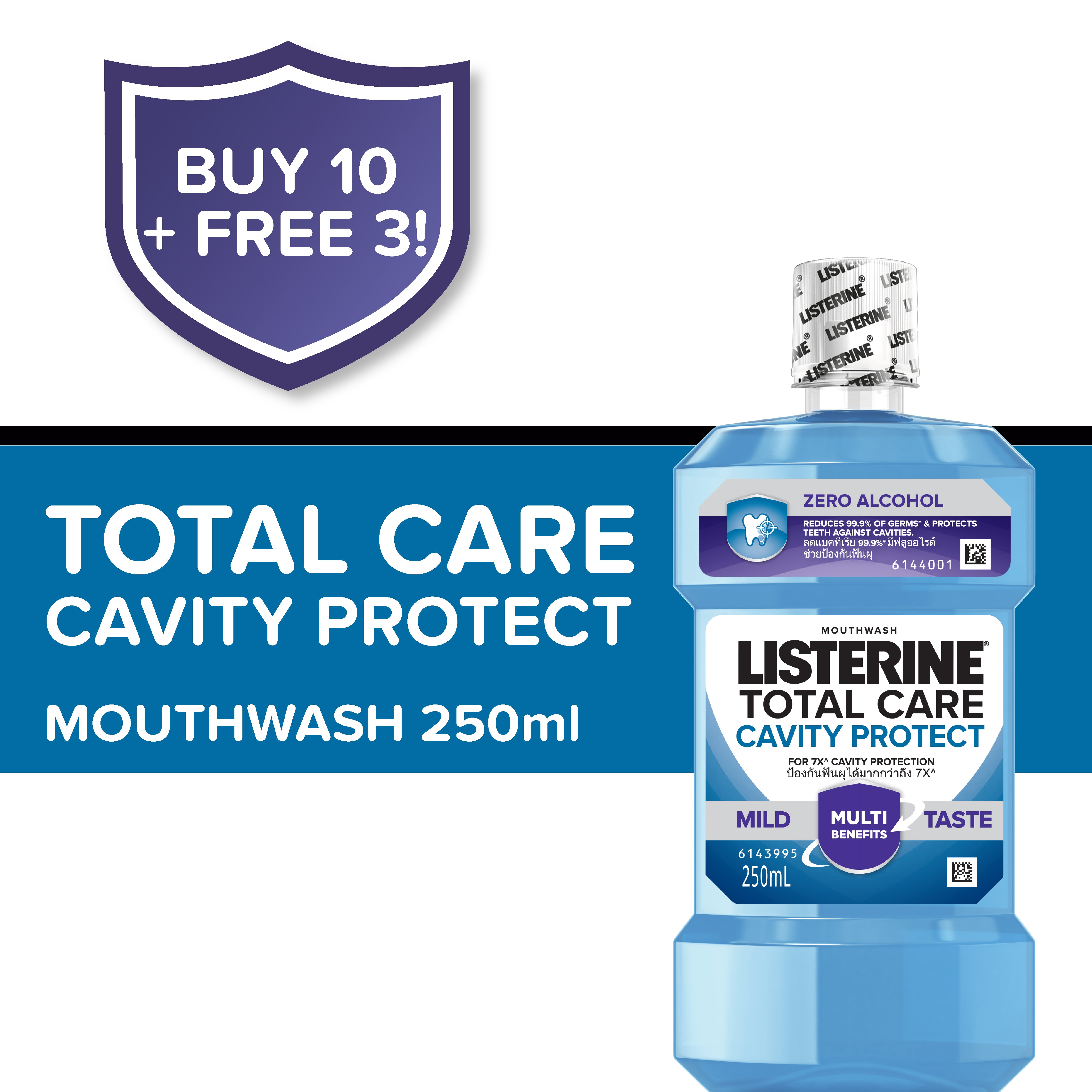 Buy 10 Take 3 - Listerine Total Care Cavity Protect Mouthwash 250mL